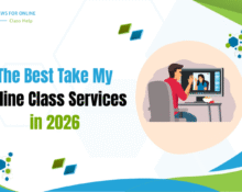The Best Take My Online Class in 2026: Illustrated student interacting with an online tutor on a screen.